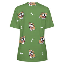 Load image into Gallery viewer, Happy Happy Shiba Love All Over Print Women&#39;s Cotton T-Shirt - 4 Colors-Apparel-Apparel, Shiba Inu, Shirt, T Shirt-14