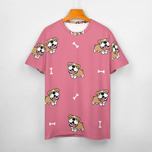 Happy Happy Shiba Love All Over Print Women's Cotton T-Shirt - 4 Colors-Apparel-Apparel, Shiba Inu, Shirt, T Shirt-12