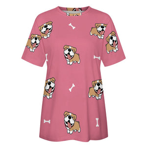 Happy Happy Shiba Love All Over Print Women's Cotton T-Shirt - 4 Colors-Apparel-Apparel, Shiba Inu, Shirt, T Shirt-7