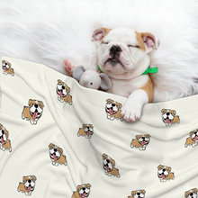 Load image into Gallery viewer, Happy Happy English Bulldog Love Blanket for Dog-Pet Furniture-Blanket for Dogs,Blankets,English Bulldog,Home Decor-1