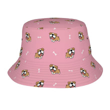 Load image into Gallery viewer, Happy Happy English Bulldog Love Bucket Hat-Hats &amp; Caps-Accessories,Dog Dad Gifts,Dog Mom Gifts,English Bulldog,Hats-Light Pink-One Size-1