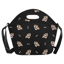 Load image into Gallery viewer, Happy Happy English Bulldog Love Neoprene Lunch Bag-Accessories-Accessories,Bags,Dog Dad Gifts,Dog Mom Gifts,English Bulldog,Lunch Bags-13