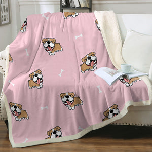 Happy Happy English Bulldog Love Soft Warm Fleece Blanket - 3 Colors-Blanket-Blankets, English Bulldog, Home Decor-13