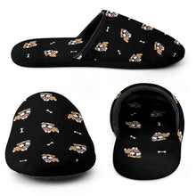 Load image into Gallery viewer, Happy Happy English Bulldogs Women&#39;s Cotton Mop Slippers-Accessories, Dog Mom Gifts, English Bulldog, Slippers-16