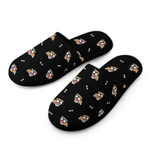 Load image into Gallery viewer, Happy Happy English Bulldogs Women&#39;s Cotton Mop Slippers-Accessories, Dog Mom Gifts, English Bulldog, Slippers-20