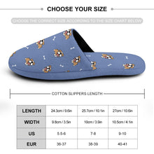 Load image into Gallery viewer, Happy Happy English Bulldogs Women&#39;s Cotton Mop Slippers-Accessories, Dog Mom Gifts, English Bulldog, Slippers-36-37_（5.5-6）-CornflowerBlue1-9