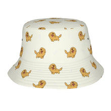 Load image into Gallery viewer, Happy Happy Golden Retriever Bucket Hat-Hats &amp; Caps-Accessories,Dog Dad Gifts,Dog Mom Gifts,Golden Retriever,Hats-Ivory White-One Size-1