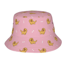 Load image into Gallery viewer, Happy Happy Golden Retriever Bucket Hat-Hats &amp; Caps-Accessories,Dog Dad Gifts,Dog Mom Gifts,Golden Retriever,Hats-Light Pink-One Size-41