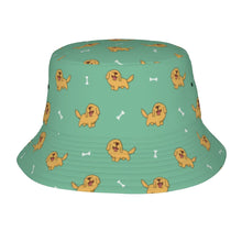 Load image into Gallery viewer, Happy Happy Golden Retriever Bucket Hat-Hats &amp; Caps-Accessories,Dog Dad Gifts,Dog Mom Gifts,Golden Retriever,Hats-Mint Green-One Size-33
