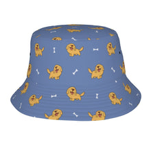 Load image into Gallery viewer, Happy Happy Golden Retriever Bucket Hat-Hats &amp; Caps-Accessories,Dog Dad Gifts,Dog Mom Gifts,Golden Retriever,Hats-Slate Blue-One Size-17