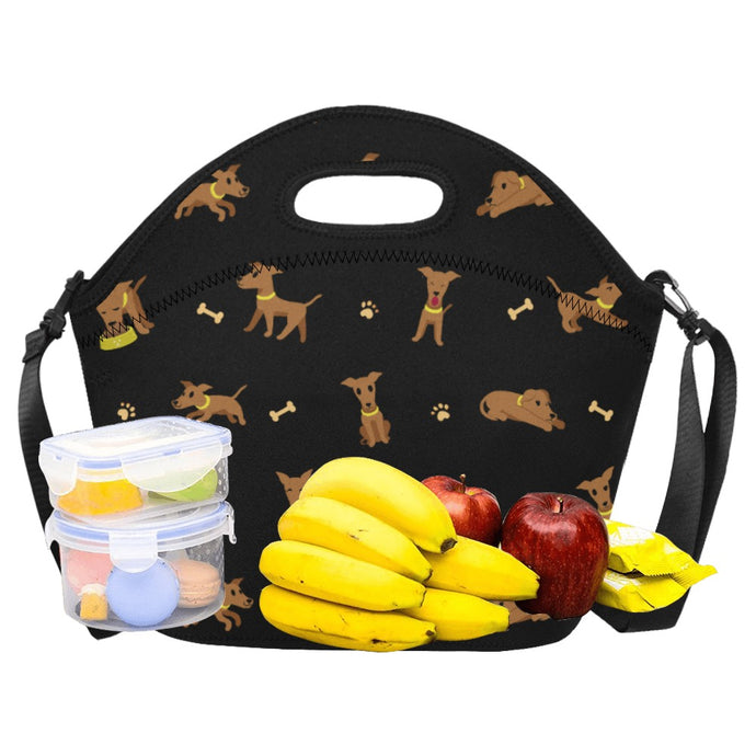 Happy Happy Grayhound Love Neoprene Lunch Bag-13