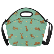 Load image into Gallery viewer, Happy Happy Grayhound Love Neoprene Lunch Bag-MediumAquaMarine-ONESIZE-16