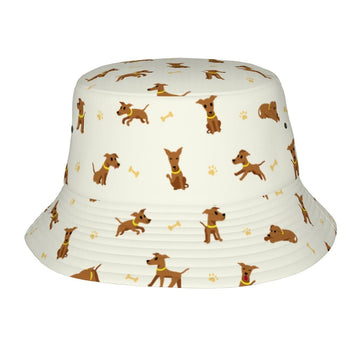Happy Happy Greyhound Love Bucket Hat Ivory White One Size 33 360x