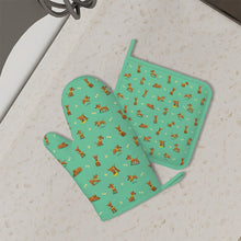 Load image into Gallery viewer, Happy Happy Greyhound Love Oven Mitts and Pot Holder Set-Kitchen Decor-Accessories,Dog Mom Gifts,Greyhound-2