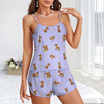 Happy Happy Greyhound Love Womens Cami And Shorts Pajama Set 360x