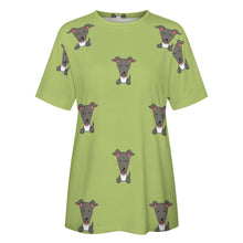 Load image into Gallery viewer, Happy Happy Greyhound / Whippet Love All Over Print Women&#39;s Cotton T-Shirt - 4 Colors-Apparel-Apparel, Greyhound, Shirt, T Shirt, Whippet-10