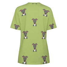 Load image into Gallery viewer, Happy Happy Greyhound / Whippet Love All Over Print Women&#39;s Cotton T-Shirt - 4 Colors-Apparel-Apparel, Greyhound, Shirt, T Shirt, Whippet-12