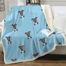 Load image into Gallery viewer, Happy Happy Greyhound / Whippet Love Soft Warm Fleece Blanket - 4 Colors-Blanket-Blankets, Greyhound, Home Decor, Whippet-15