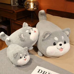 Happy Happy Husky Stuffed Plush Toy Pillows-Stuffed Animals-Home Decor, Siberian Husky, Stuffed Animal-10