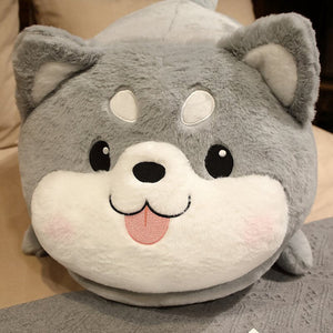 Happy Happy Husky Stuffed Plush Toy Pillows-Stuffed Animals-Home Decor, Siberian Husky, Stuffed Animal-17