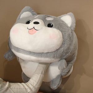 Happy Happy Husky Stuffed Plush Toy Pillows-Stuffed Animals-Home Decor, Siberian Husky, Stuffed Animal-3