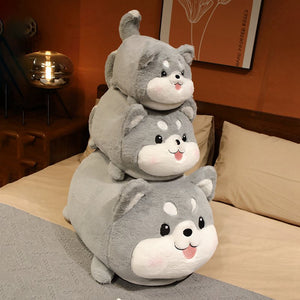 Happy Happy Husky Stuffed Plush Toy Pillows-Stuffed Animals-Home Decor, Siberian Husky, Stuffed Animal-4