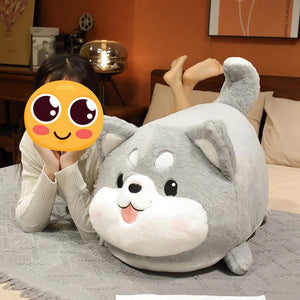 Happy Happy Husky Stuffed Plush Toy Pillows (Small to Large Size)-Stuffed Animals-Home Decor, Siberian Husky, Stuffed Animal-5