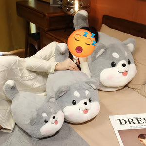 Happy Happy Husky Stuffed Plush Toy Pillows (Small to Large Size)-Stuffed Animals-Home Decor, Siberian Husky, Stuffed Animal-4