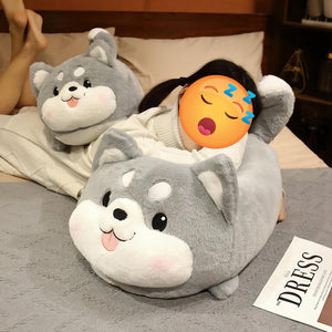 Happy Happy Husky Stuffed Plush Toy Pillows (Small to Large Size)-Stuffed Animals-Home Decor, Siberian Husky, Stuffed Animal-1