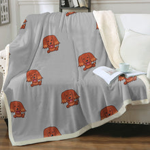 Load image into Gallery viewer, Happy Happy Irish Setter Love Soft Warm Fleece Blanket - 4 Colors-Blanket-Blankets, Home Decor, Irish Setter-Warm Gray-Small-4