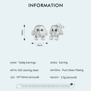 Happy Happy Lhasa Apso Love Silver Stud Earrings-Dog Themed Jewellery-Earrings, Jewellery, Lhasa Apso-CQE1631-17