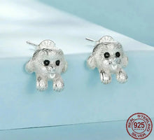 Load image into Gallery viewer, Happy Happy Lhasa Apso Love Silver Stud Earrings-Dog Themed Jewellery-Earrings, Jewellery, Lhasa Apso-CQE1631-4