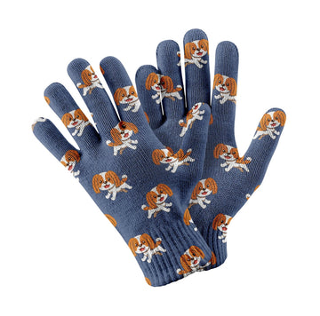 Happy Happy Lhasa Apso Love Touch Screen Gloves Navy 360x