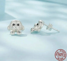 Load image into Gallery viewer, Happy Happy Maltese Love Silver Stud Earrings-Dog Themed Jewellery-Earrings, Jewellery, Maltese-CQE1631-7