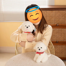 Load image into Gallery viewer, Happy Happy Red Collar Bichon Frise Stuffed Animal Plush Toys-Stuffed Animals-Bichon Frise,Dog Memorial Gifts,Stuffed Animal-8