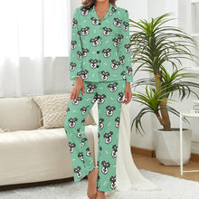Load image into Gallery viewer, Happy Happy Schauzer Love Pajamas Set for Women-Mint Green-XS-6