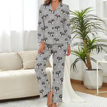Load image into Gallery viewer, Happy Happy Schauzer Love Pajamas Set for Women-Parisian Gray-XS-8