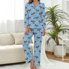 Load image into Gallery viewer, Happy Happy Schauzer Love Pajamas Set for Women-Sky Blue-XS-4