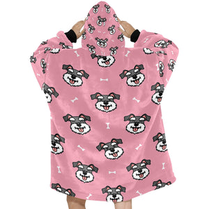 Happy Happy Schnauzer Love Blanket Hoodie for Women-Apparel-Blanket Hoodie, Blankets, Schnauzer-6