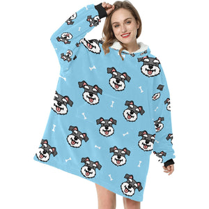 Happy Happy Schnauzer Love Blanket Hoodie for Women-Apparel-Blanket Hoodie, Blankets, Schnauzer-11