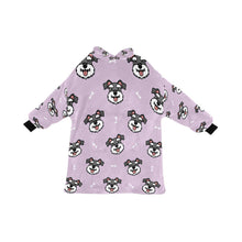 Load image into Gallery viewer, Happy Happy Schnauzer Love Blanket Hoodie for Women-Apparel-Blanket Hoodie, Blankets, Schnauzer-Thistle1-ONE SIZE-1