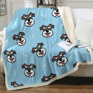 Happy Happy Schnauzer Love Soft Warm Fleece Blanket - 4 Colors-Blanket-Blankets, Home Decor, Schnauzer-13
