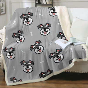 Happy Happy Schnauzer Love Soft Warm Fleece Blanket - 4 Colors-Blanket-Blankets, Home Decor, Schnauzer-16