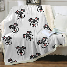 Load image into Gallery viewer, Happy Happy Schnauzer Love Soft Warm Fleece Blanket - 4 Colors-Blanket-Blankets, Home Decor, Schnauzer-Ivory-Small-2
