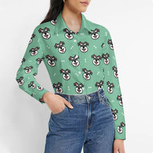 Load image into Gallery viewer, Happy Happy Schnauzer Love Women's Shirt-Apparel-Apparel,Dog Mom Gifts,Schnauzer,Shirt-3