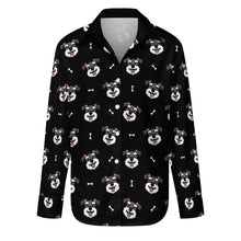 Load image into Gallery viewer, Happy Happy Schnauzer Love Women's Shirt-Apparel-Apparel,Dog Mom Gifts,Schnauzer,Shirt-Midnight Black-S-8