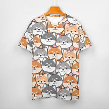 Load image into Gallery viewer, Happy Happy Shiba Love All Over Print Women&#39;s Cotton T-Shirt - 4 Colors-Apparel-Apparel, Shiba Inu, Shirt, T Shirt-7