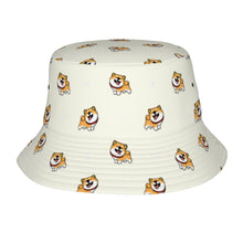 Load image into Gallery viewer, Happy Happy Shiba Love Bucket Hat-Hats &amp; Caps-Accessories,Dog Dad Gifts,Dog Mom Gifts,Hats,Shiba Inu-Ivory White-One Size-1