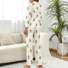 Load image into Gallery viewer, Happy Happy Shiba Love Pajamas Set for Women-S-Ivory-1