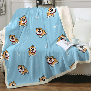 Happy Happy Shiba Love Soft Warm Fleece Blanket - 4 Colors-Blanket-Blankets, Home Decor, Shiba Inu-8